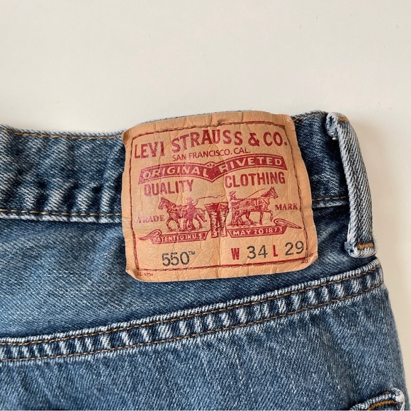 Levi's 550™ Relaxed Fit Straight Leg Baggy Medium Stonewash Jeans, Size 34 29 - Picture 7 of 13
